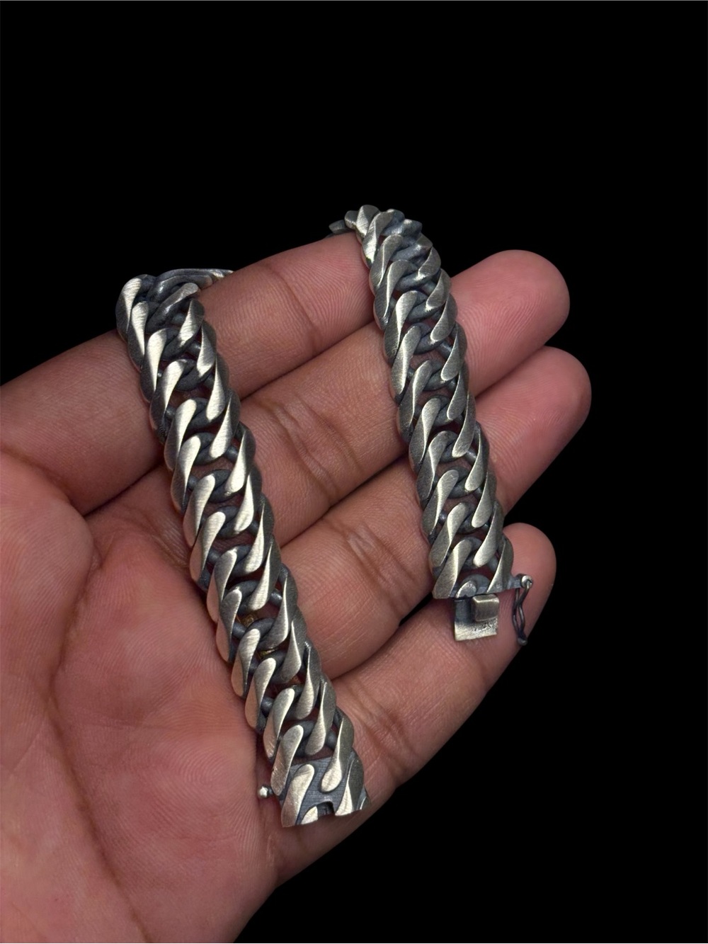 925 Sterling Silver Black Oxidized Bracelet 8.9” Handmade 50.40g